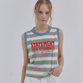 Statement Stripe Summer Tank Top_Blue