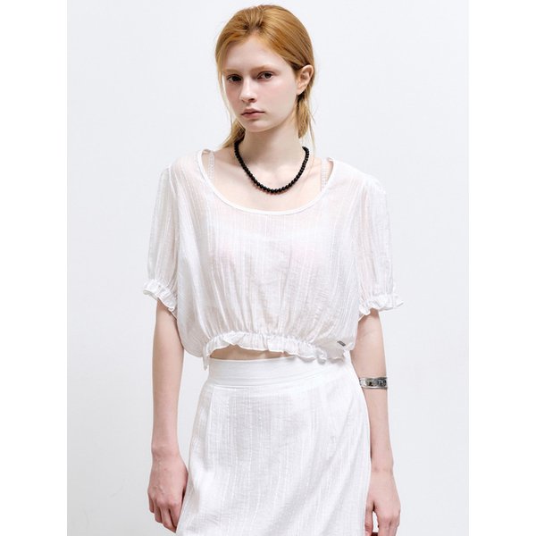 PIN STRIPE PUFF BLOUSE_IVORY