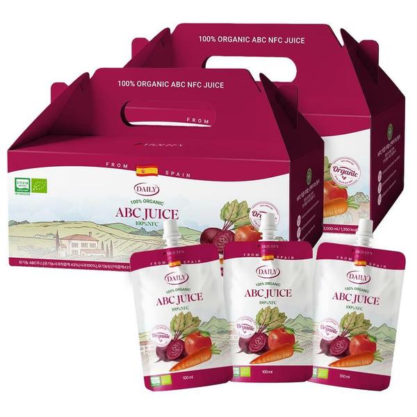 [1+1] 바이퀸 데일리 100 NFC 착즙 유기농 ABC주스 100ml 30포