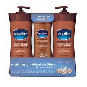 미국직구 Vaseline 바세린 코코아 버터 로션 멀티팩 600ml 2팩 295ml 1팩 총3입