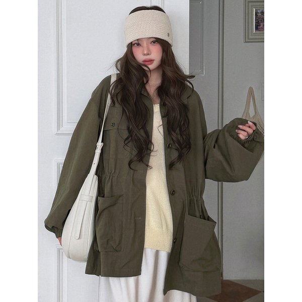 Linen Blend Utility Field Jacket_CTO155(Khaki)