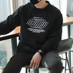 WIN 남자 빅사이즈 카라넥 우븐 긴팔 티셔츠