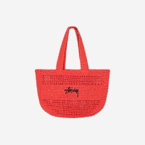 스투시 라피아 토트백 레드 Stussy Raffia Tote Bag Red