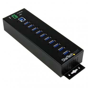  StarTech.com 10 포트 산업용 USB 3.0 허브 ESD & 350W 서지 보호 HB30A10AME