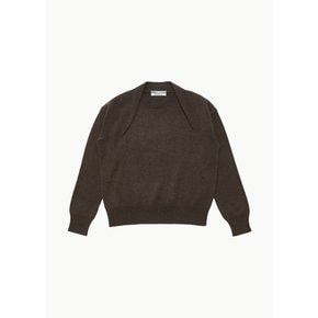 크리스타세아 23FW CRISTASEYA OVERSIZED CASHMERE SWEATER WITH DRAPED COLLAR IN BROWN