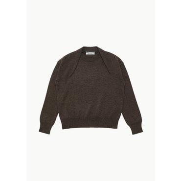 샵아모멘토 크리스타세아 23FW CRISTASEYA OVERSIZED CASHMERE SWEATER WITH DRAPED COLLAR IN BROWN