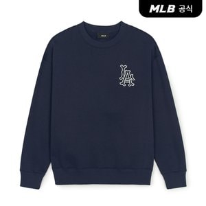 MLB [코리아공식] 쿠퍼스 스몰로고 메가 오버핏 기모 맨투맨 LAA (Navy)