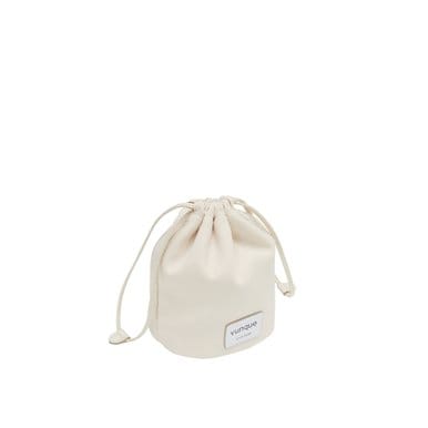 Perfec Drawstring Pouch S (퍼펙 드로우 스트링 파우치 스몰) Ivory_VQB4-1PU110-1IVXX