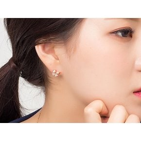14k 리본 인 큐빅 귀걸이