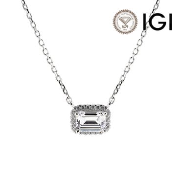 레쿠 IGI 1.01ct E VS1 14k 랩다이아몬드 1캐럿 래디언컷 펜던트