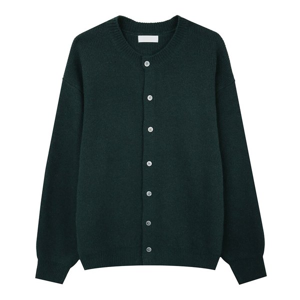 남자 가을 기본 무지 캐주얼 라운드 가디건 DS-CA-Q280-진초록