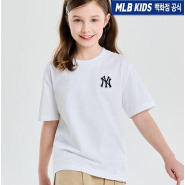 MLB키즈 (백화점공식)25SS 베이직 스몰로고 티셔츠뉴욕양키스 7ATSB0453-50WHS