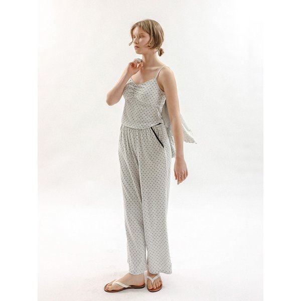 MJ_Sweet polka dot pajama three-piece set_GRAY