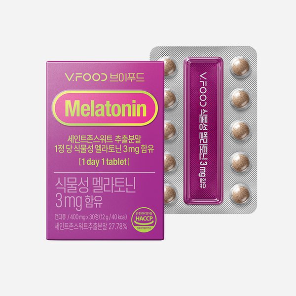 브이푸드 식물성 멜라토닌 3mg 함유 (1개월)