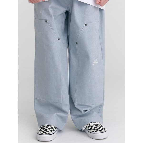 [봄 신상]  F5 피그 더블니 코튼팬츠 (블루)