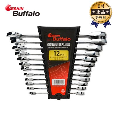 세신 기어라쳇콤비렌치세트 12PCS 8~19mm 스패너 라쳇렌치 양구 랜치 렌찌