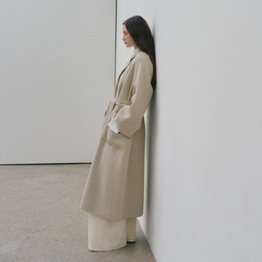 뮤제 [Cashmere 30%] MAGOT Cashmere Blended Handmade Coat_Cream Ivory