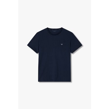 EMPORIO ARMANI 남성 자수 로고 숏 슬리브 티셔츠 (0815134016)