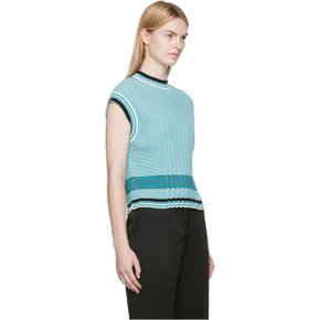 블루 골지 스웨터 1322KTP003797A 7828 Teal Stripe