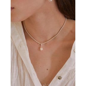 2way Pearl Tennis Necklace 925silver