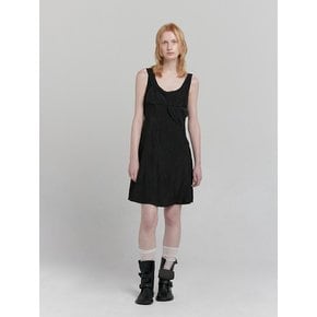 WRINKLE SLEEVELESS DRESS [BLACK]