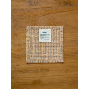 square tea coaster - tweed brown