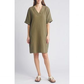 4390061 Caslon Cotton Gauze Shift Dress