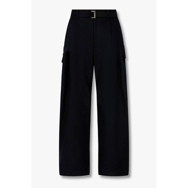 남성 벨티드 울 멜턴 밴딩 팬츠 6425311117000