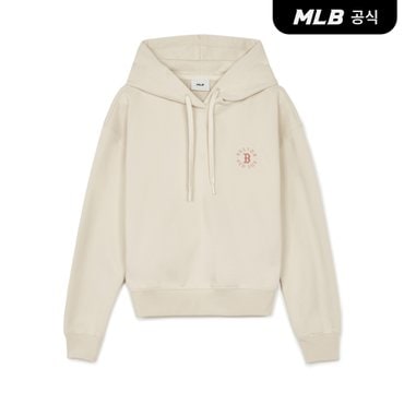 MLB [코리아공식] 여성 베이직 원형로고 크롭 후드티 BOS (D.Cream)