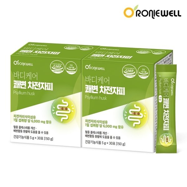 [로니웰] 바디케어 쾌변 차전자피 식이섬유 30포 x 2개