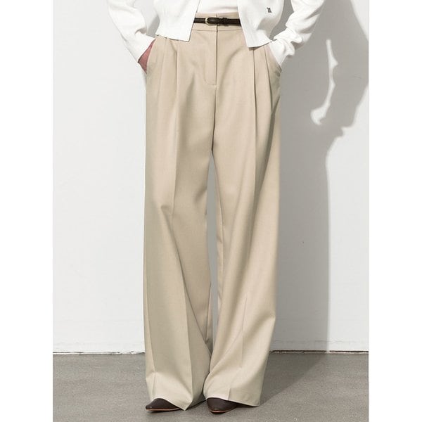 모스 하이웨이스트 와이드 슬랙스