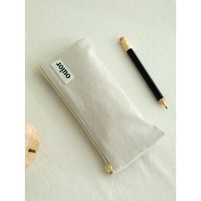 flat pencil case - milk tea (topside zipper)