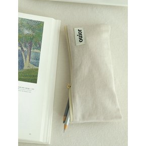 flat pencil case - milk tea (topside zipper)