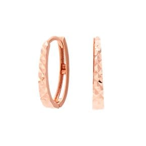 14K/18K 심플 원터치 사각 컷팅 라지 귀걸이 한쌍 PNE25208