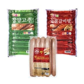 소시지 3종세트 총 3.35kg (빅불,숯불,청양고추)