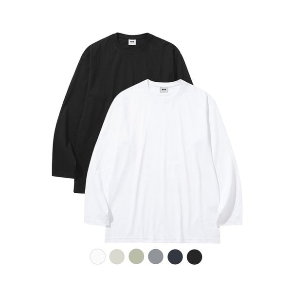 레이어드 크루넥 긴팔 티셔츠_6COLOR