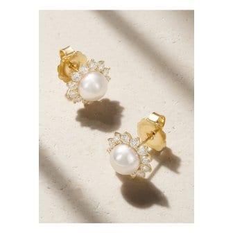 MIKIMOTO 미키모토 18k 골드 진주 이어링 화이트 1647597327499544