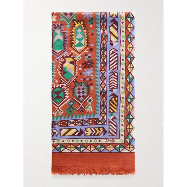 드레익스 프린트 울 실크 블렌드 스카프 46376663163066588