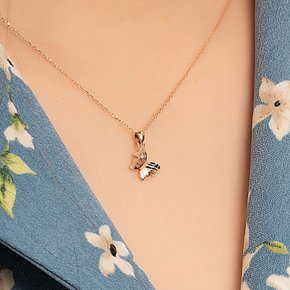 14k 블레스 나비 금 목걸이