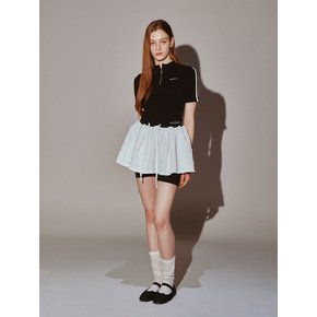 Frill Mini Shirring Skirt White