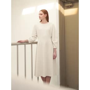 Balloon Sleeve Dress_Ivory