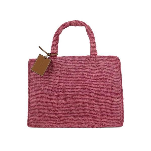 마네비 숄더백 V 7 5 ABNATURAL RAFFIA AZALEA Fuchsia