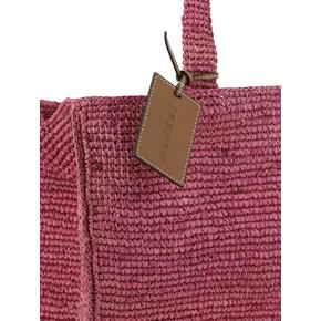 24SS 마네비 숄더백 V 7 5 ABNATURAL RAFFIA AZALEA Fuchsia