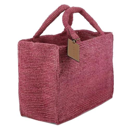 마네비 숄더백 V 7 5 ABNATURAL RAFFIA AZALEA Fuchsia