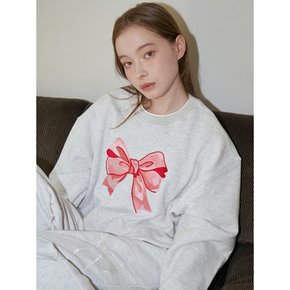 RIBBON EMBROIDERY CROP SWEATSHIRT_GREY