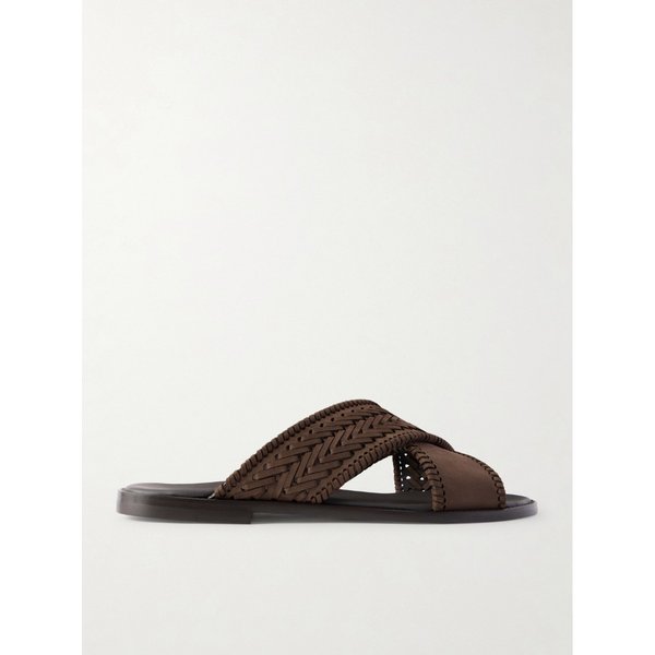 텍스 누벅 트리밍 가죽 샌들 46376663162952680