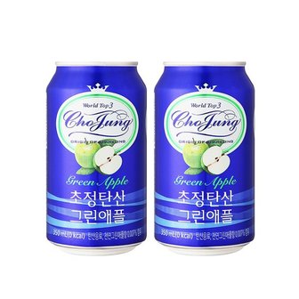 일화 [본사직영] 초정탄산수 350ml 그린애플 24캔 2박스 총 48캔