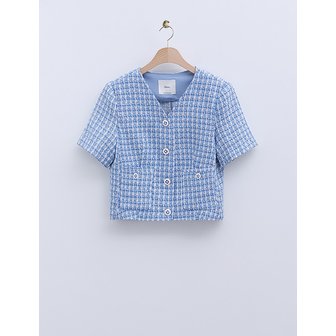 로엠 브이넥 트위드 반팔 자켓(1color)_RMJKE37RT1