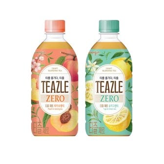  티즐 제로 피치우롱티 500ml 5페트 + 티즐 제로 유자그린티 500ml 5페트, 총 10페트