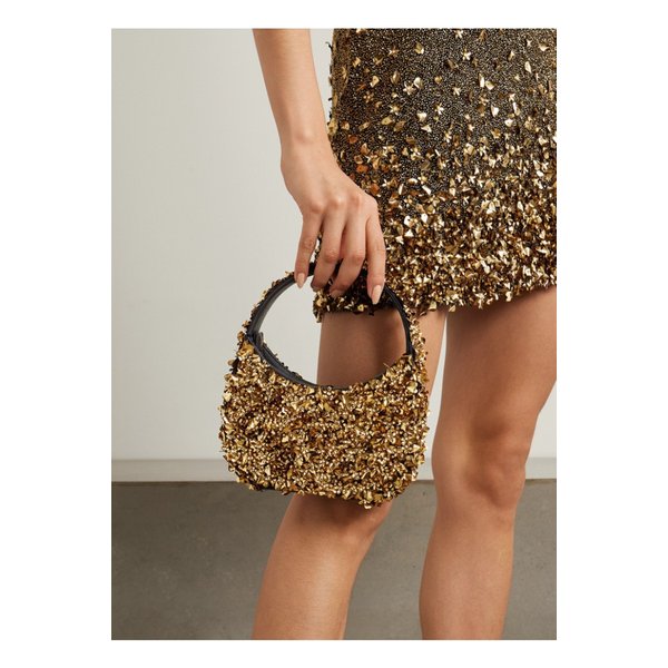 클리오 페피아트 마이다스 장식 인조 가죽 트리밍 코튼 트윌 숄더 백 골드 1647597351420570